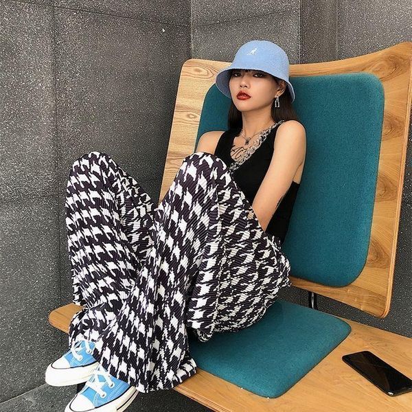 fashion casual houndstoo loose women pants print summer autumn streetwear wide leg trousers female holiday, Black;white
fashion casual houndstoo loose women pants print summer autumn streetwear wide leg trousers female holiday, Black;white