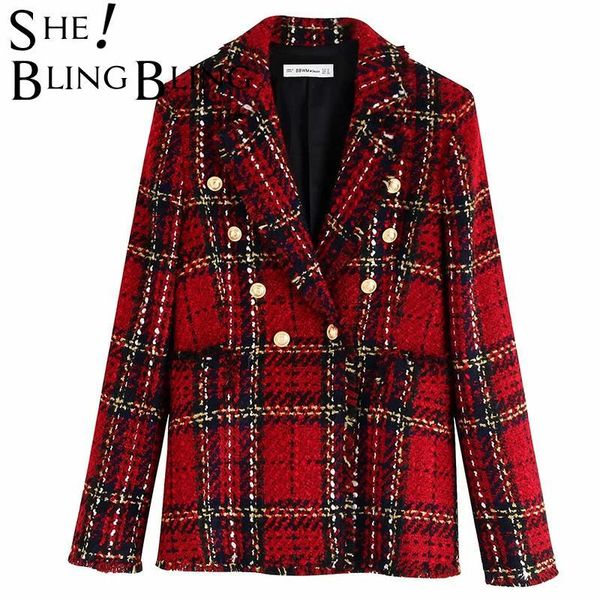 autumn women red suits plaid skirt set double-breasted tweed ladies jacket slim and elegant bust two piece 210523, White
autumn women red suits plaid skirt set double-breasted tweed ladies jacket slim and elegant bust two piece 210523, White