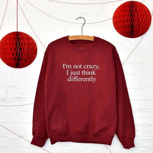 women's hoodies & sweatshirts i'm not crazy.i'm just think differently. saweatshirt pullover fashion pure cotton jumper casua, Black
women's hoodies & sweatshirts i'm not crazy.i'm just think differently. saweatshirt pullover fashion pure cotton jumper casua, Black