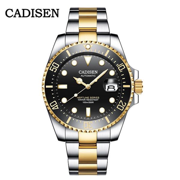 wristwatches cadisen men watch japan nh35a auto date wristwatch mechanical stainless steel fashion sports 50m waterproof men's watches, Slivery;brown
wristwatches cadisen men watch japan nh35a auto date wristwatch mechanical stainless steel fashion sports 50m waterproof men's watches, Slivery;brown