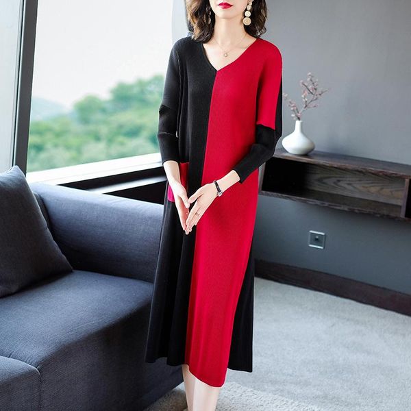 casual dresses coigarsam women long dress autumn 2021 fashion patchwork loose pleated panelled khaki red traf robe vestidos, Black;gray
casual dresses coigarsam women long dress autumn 2021 fashion patchwork loose pleated panelled khaki red traf robe vestidos, Black;gray