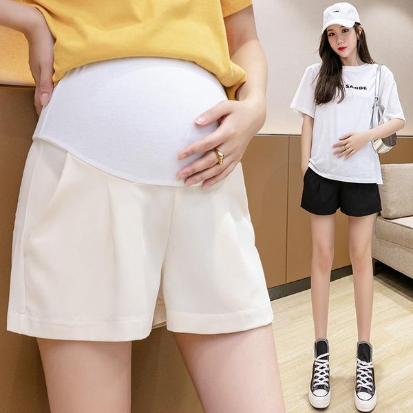 maternity bottoms summer thin soft ice silk feel shorts elastic waist belly wide leg loose clothes for pregnant women, White
maternity bottoms summer thin soft ice silk feel shorts elastic waist belly wide leg loose clothes for pregnant women, White