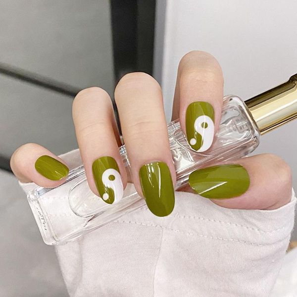 false nails green white taiji almond design short artificial wearable french fake full cover press on nail tips decor 24pc, Red;gold
false nails green white taiji almond design short artificial wearable french fake full cover press on nail tips decor 24pc, Red;gold
