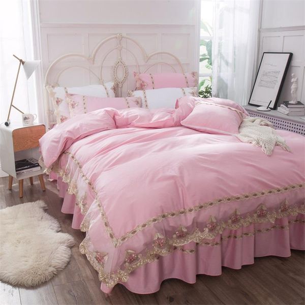 bedding sets pink princess cotton 4pcs girls bed set solid lace duvet cover skirt pillowcases size king textile home
bedding sets pink princess cotton 4pcs girls bed set solid lace duvet cover skirt pillowcases size king textile home