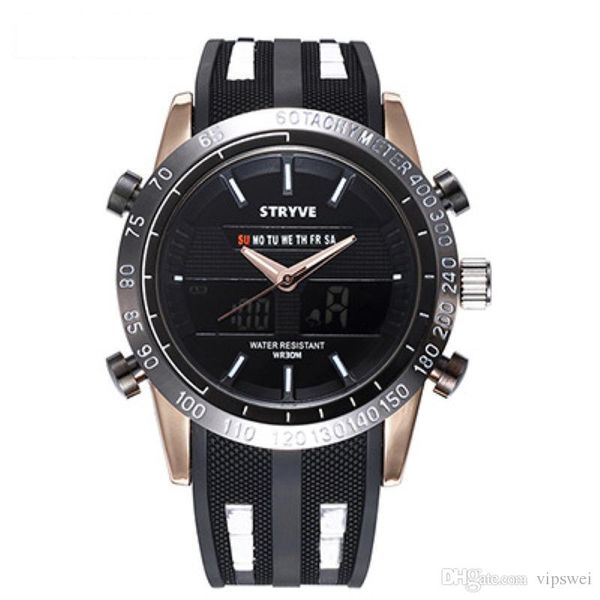 men luxury watch casual quartz led digital black rubber strap mens multifunction military watches waterproof male sports wristwatch, Slivery;brown
men luxury watch casual quartz led digital black rubber strap mens multifunction military watches waterproof male sports wristwatch, Slivery;brown