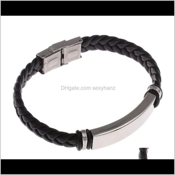 link, chain drop delivery 2021 fashion jewelry wholesale stainless steel bracelet pu leather braided bracelets bangle for men charm wristban, Black
link, chain drop delivery 2021 fashion jewelry wholesale stainless steel bracelet pu leather braided bracelets bangle for men charm wristban, Black