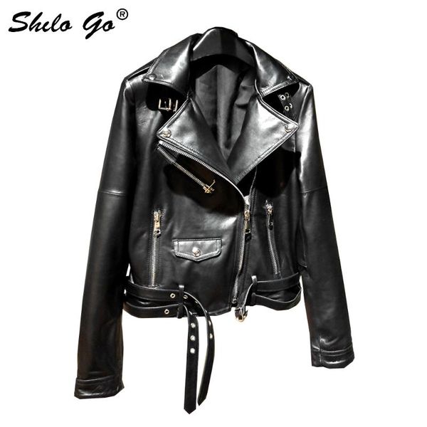 women's jackets shilo go leather jacket womens spring fashion sheepskin genuine coat lapel collar zipper rivet belt slim locomotive, Black;brown
women's jackets shilo go leather jacket womens spring fashion sheepskin genuine coat lapel collar zipper rivet belt slim locomotive, Black;brown