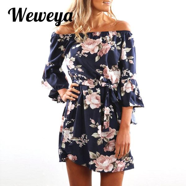 casual dresses weweya off shoulder for women slash neck summer dress floral print beach flare vestidos, Black;gray
casual dresses weweya off shoulder for women slash neck summer dress floral print beach flare vestidos, Black;gray
