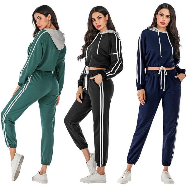 casual two-piece suit zip-up hoodie and stretch waist jogging pants spring fall sports women's 2021 two piece, White
casual two-piece suit zip-up hoodie and stretch waist jogging pants spring fall sports women's 2021 two piece, White