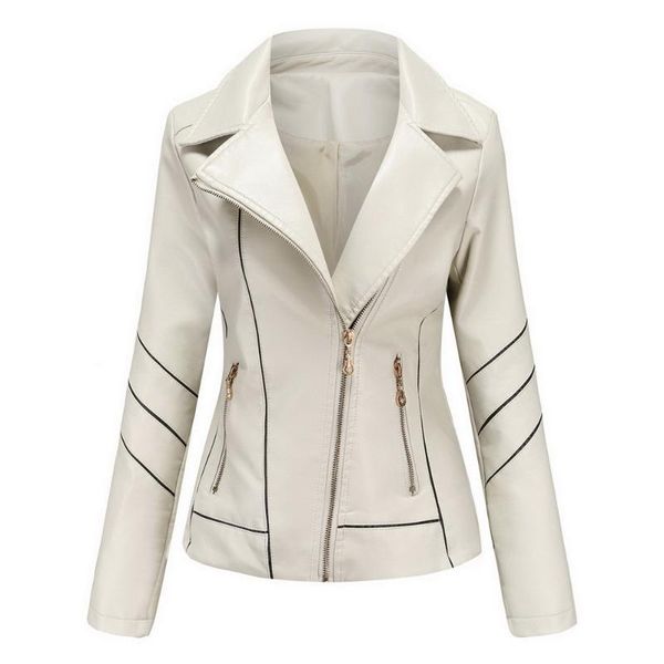 women's leather & faux autumn women pu jacket turn-down collar moto biker zipper slim solod color outwear, Black
women's leather & faux autumn women pu jacket turn-down collar moto biker zipper slim solod color outwear, Black