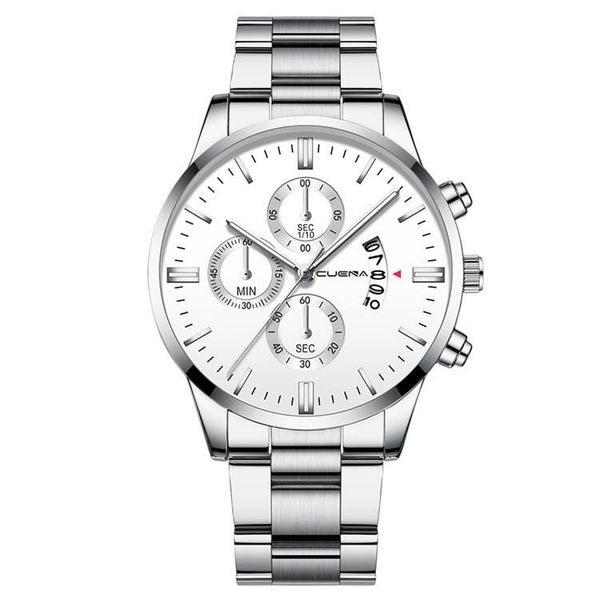 men's fashion casual watch 845 steel band automatic calendar quartz watches, Slivery;brown
men's fashion casual watch 845 steel band automatic calendar quartz watches, Slivery;brown