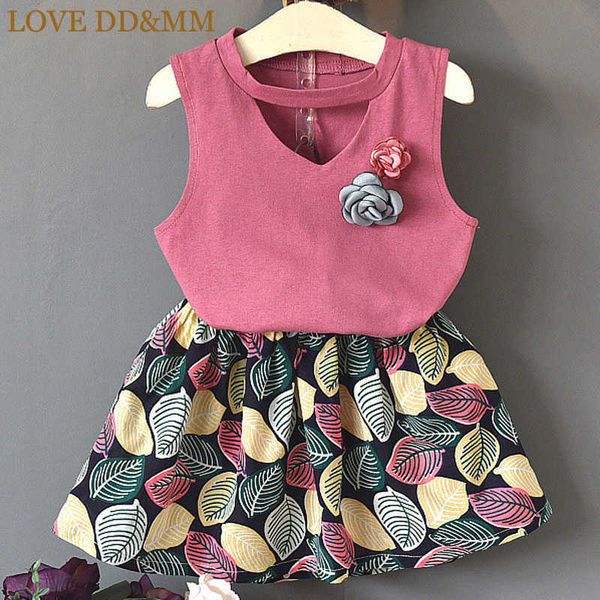 love dd&mm girls sets summer children's wear girls' pure color corsage t-shirts + cotton short skirts sets 210715, White
love dd&mm girls sets summer children's wear girls' pure color corsage t-shirts + cotton short skirts sets 210715, White