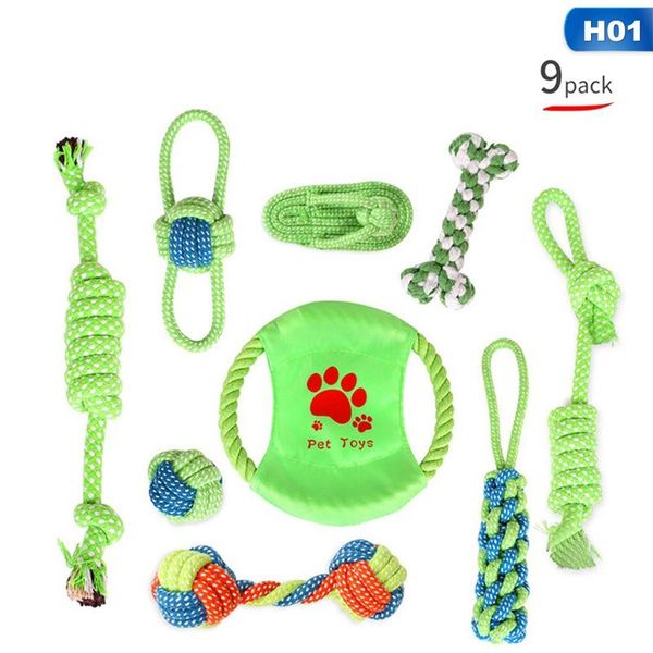 9pcs/set pet molar supplies cotton rope toys cat and dog knot bite resistant teething toy set small animal
9pcs/set pet molar supplies cotton rope toys cat and dog knot bite resistant teething toy set small animal