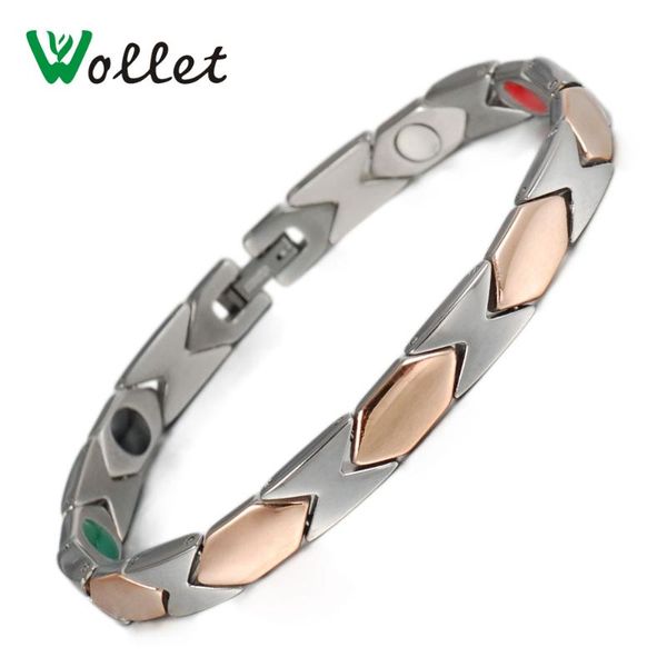 wollet jewelry bio magnetic pure titanium bracelet for women metallic rose gold color all magnets 5 in 1 germanium tourmaline link, chain, Black
wollet jewelry bio magnetic pure titanium bracelet for women metallic rose gold color all magnets 5 in 1 germanium tourmaline link, chain, Black
