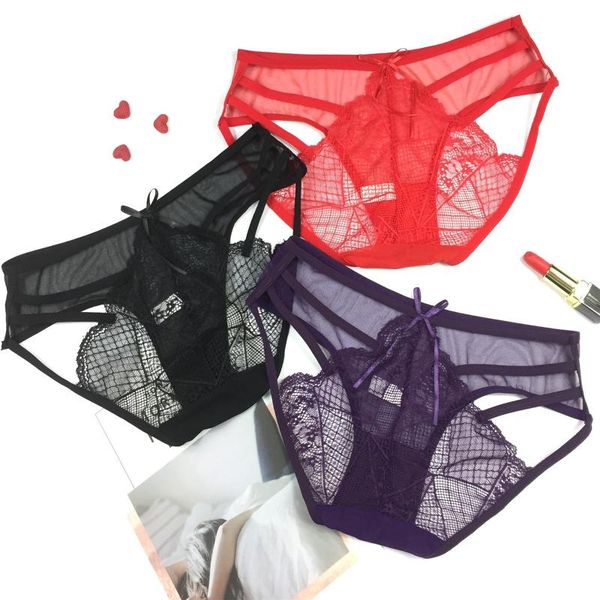 women's panties 1pc briefs for woman underwear lace breathable soft lingerie female panty solid transparent underpanties, Black;pink
women's panties 1pc briefs for woman underwear lace breathable soft lingerie female panty solid transparent underpanties, Black;pink