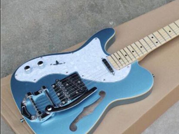single f hole small rocker left hand electric guitar metal blue body white pearl large protective board maple
single f hole small rocker left hand electric guitar metal blue body white pearl large protective board maple