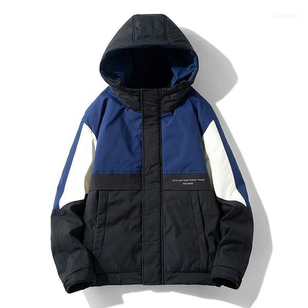 men's down & parkas jacket fashion contrast stitching casual coats streetwear wild loose white duck jackets men1, Black
men's down & parkas jacket fashion contrast stitching casual coats streetwear wild loose white duck jackets men1, Black
