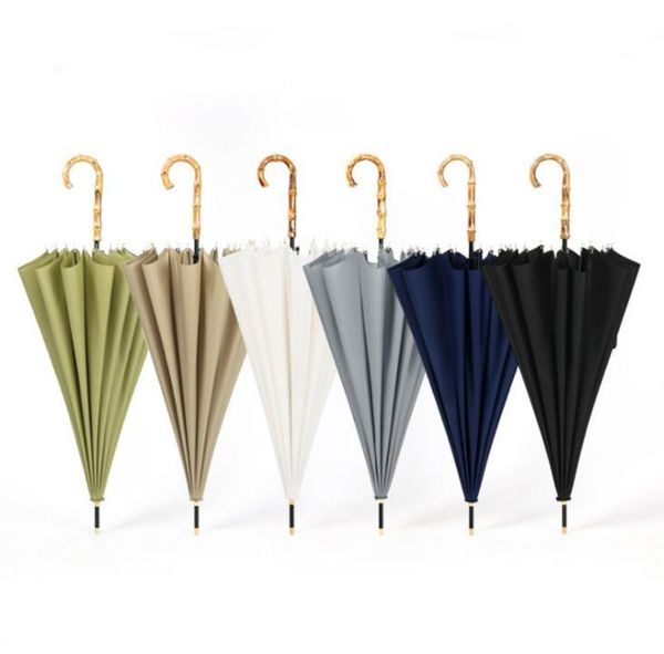 umbrellas 16 ribs straight umbrella windproof solid color long handle women men bamboo pongee sn1441
umbrellas 16 ribs straight umbrella windproof solid color long handle women men bamboo pongee sn1441