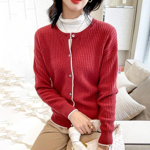 women's knits & tees 2021spring an autumn 100%wool cardigan ladies all-match fashion cashmere knit shirt coat large size round neck kor, White
women's knits & tees 2021spring an autumn 100%wool cardigan ladies all-match fashion cashmere knit shirt coat large size round neck kor, White
