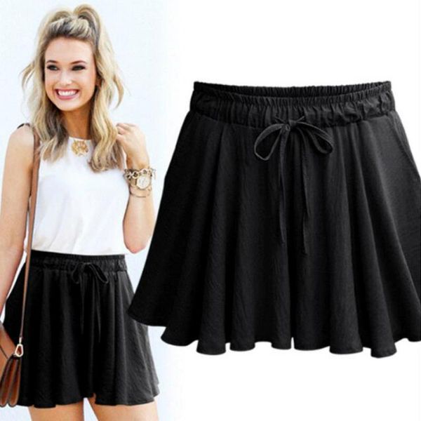 vogue loose shorts women nice plus size skirt high waist solid black draped skirts casual drawstring cotton soft ladies women's, White;black
vogue loose shorts women nice plus size skirt high waist solid black draped skirts casual drawstring cotton soft ladies women's, White;black