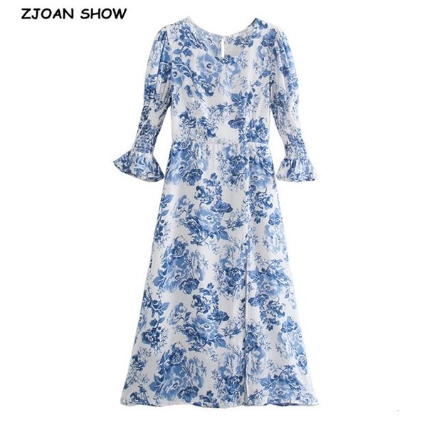 casual dresses 2021 retro blue white floral print mid long slit dress woman vintage french split back elastic cuff chiffon holiday, Black;gray
casual dresses 2021 retro blue white floral print mid long slit dress woman vintage french split back elastic cuff chiffon holiday, Black;gray