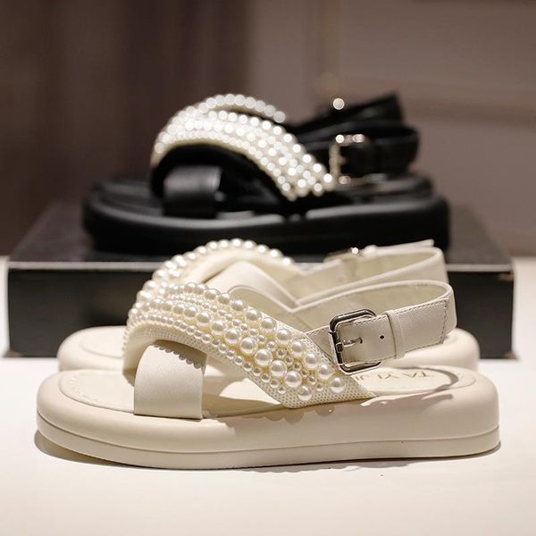 sandals pearl women 2021 summer beach shoes retro roman flat white female slippers platform sandalias de mujeres, Black
sandals pearl women 2021 summer beach shoes retro roman flat white female slippers platform sandalias de mujeres, Black