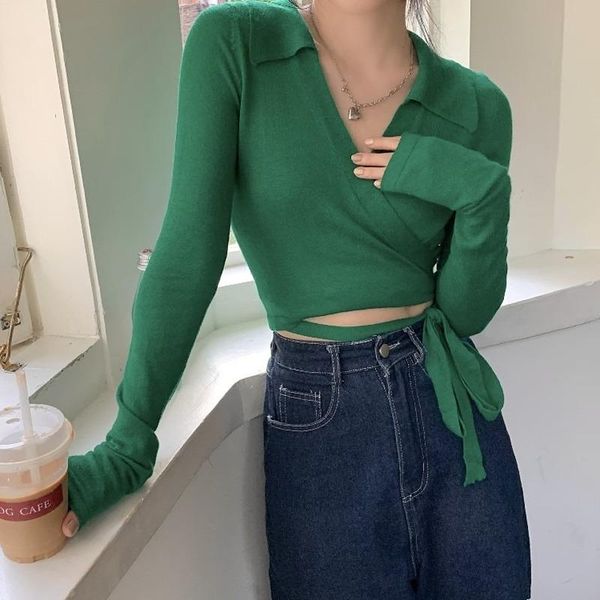 women's sweaters cross v-neck lace-up short knit sweater women autumn girl high street slim-fit long-sleeved casual, White;black
women's sweaters cross v-neck lace-up short knit sweater women autumn girl high street slim-fit long-sleeved casual, White;black