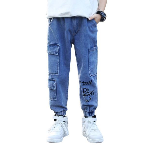 jeans for boy letter pattern kids pockets casual style children's clothing 6 8 10 12 14, Blue
jeans for boy letter pattern kids pockets casual style children's clothing 6 8 10 12 14, Blue