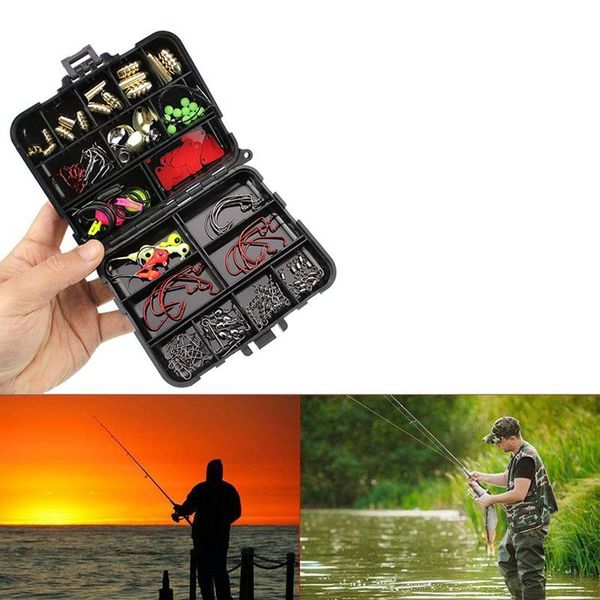 fishing accessories 128 pcs tackle box hooks swivels weight sinker sers connectors sequins lures tools kit
fishing accessories 128 pcs tackle box hooks swivels weight sinker sers connectors sequins lures tools kit