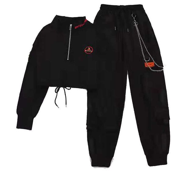 spring autumn female streetwear cargo pants loose high waist jogger 2 piece long sleeve with casual trousers 210531, White
spring autumn female streetwear cargo pants loose high waist jogger 2 piece long sleeve with casual trousers 210531, White