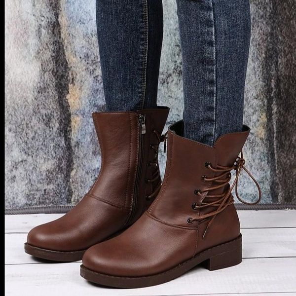 boots for women's 2021 winter women ankle fashion zipper round head platform ladies cross straps retro booties, Black
boots for women's 2021 winter women ankle fashion zipper round head platform ladies cross straps retro booties, Black