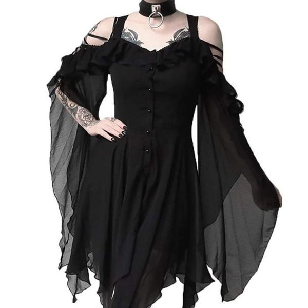 party dresses ruffled sling gothic dress irregular goth vintage plus size dark academia black halloween festival vestidos femme, White;black
party dresses ruffled sling gothic dress irregular goth vintage plus size dark academia black halloween festival vestidos femme, White;black