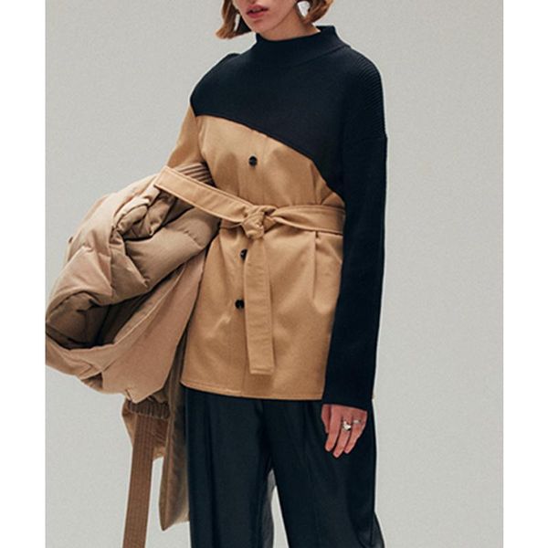 patchwork fashion 11.20 winter contrast color knit stand collar long sleeve jacket coat women temperament with belt outerwear women's j, Black;brown
patchwork fashion 11.20 winter contrast color knit stand collar long sleeve jacket coat women temperament with belt outerwear women's j, Black;brown