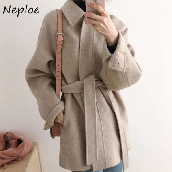 women's wool & blends neploe turn-down collar one button drawstring jacket women 2021 chic double pockets elegant slim waist, Black
women's wool & blends neploe turn-down collar one button drawstring jacket women 2021 chic double pockets elegant slim waist, Black