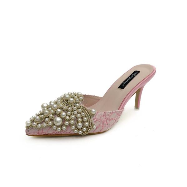dress shoes in the summer of 2021 high-heeled fashion pointed pearl diamond female lace, Black
dress shoes in the summer of 2021 high-heeled fashion pointed pearl diamond female lace, Black