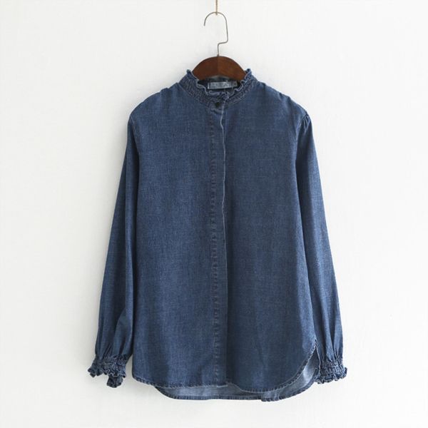 johnature denim shirt for women spring long sleeve blue casual women cloths button vintage and blouses 210521, White
johnature denim shirt for women spring long sleeve blue casual women cloths button vintage and blouses 210521, White