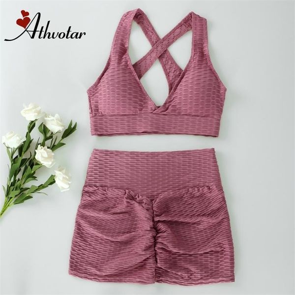 athvotar short yoga set seamless sports suits two piece women summer booty shorts and bra breathable wear 210802, Gray
athvotar short yoga set seamless sports suits two piece women summer booty shorts and bra breathable wear 210802, Gray