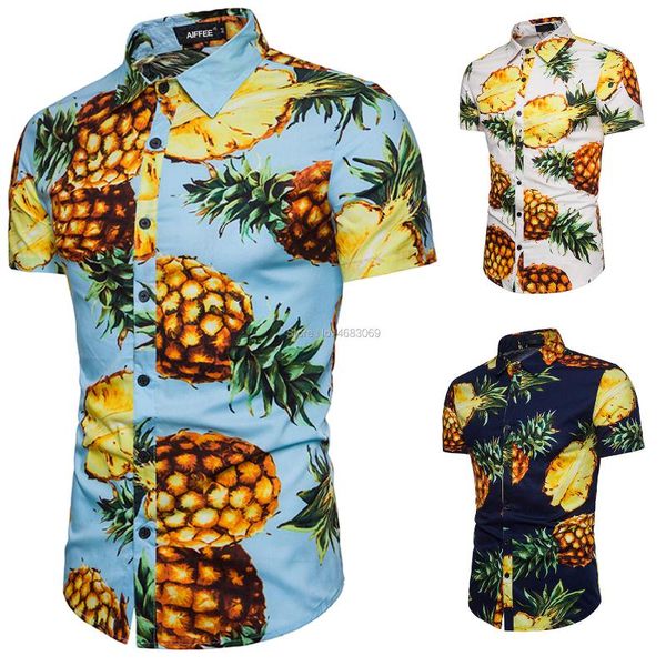 men's casual short shirt aloha summer tropical beach holiday party hawaiian pineapple floral printed all size shirts, White;black
men's casual short shirt aloha summer tropical beach holiday party hawaiian pineapple floral printed all size shirts, White;black