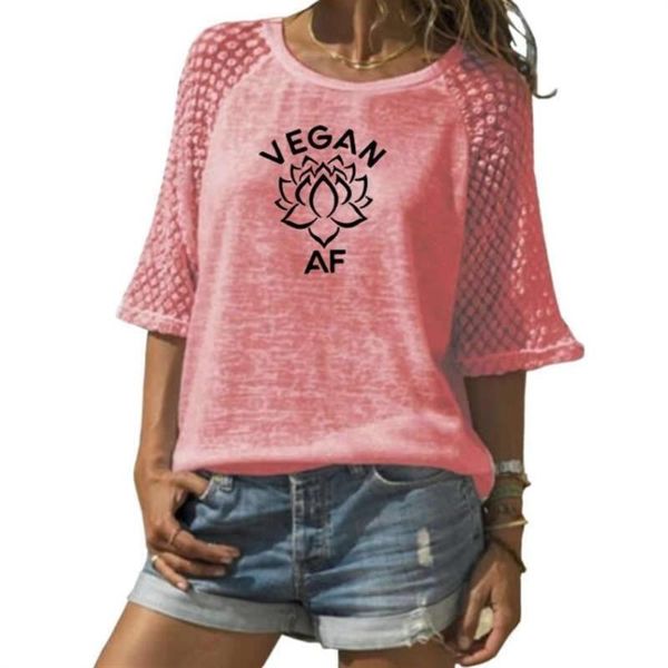 women's t-shirt women fashion lace o-neck vegan letters print summer funny plus size casual, White
women's t-shirt women fashion lace o-neck vegan letters print summer funny plus size casual, White