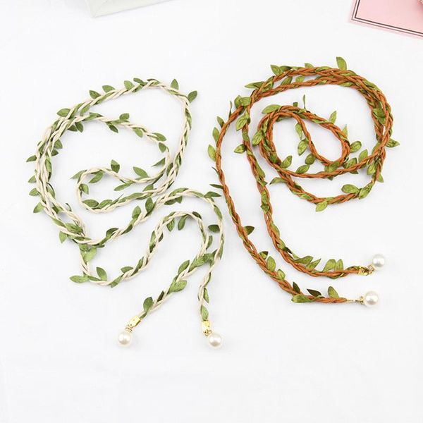 women thin belt handmade cotton linen braided waist rope green leaf tassel chain big pearl dress decorative belts, Black;brown
women thin belt handmade cotton linen braided waist rope green leaf tassel chain big pearl dress decorative belts, Black;brown