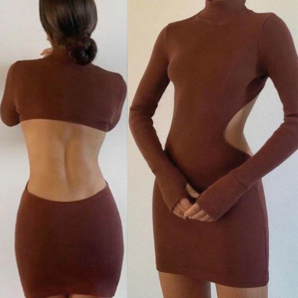 casual dresses women solid pencil dress hollow out design high collar long sleeve backless mid waist slim pullovers knitted vestidos rspz, Black;gray
casual dresses women solid pencil dress hollow out design high collar long sleeve backless mid waist slim pullovers knitted vestidos rspz, Black;gray