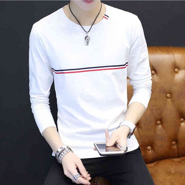 men's t-shirts man's strip white cotton long sleeve tee spring autumn crew neck slim t-shirt, White;black
men's t-shirts man's strip white cotton long sleeve tee spring autumn crew neck slim t-shirt, White;black