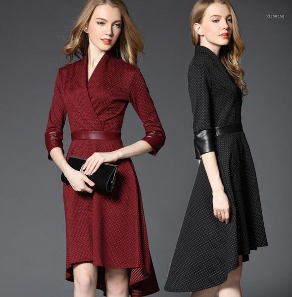 casual dresses ladies three quarter v neck asymmetrical dots print daily office lady dress tunic, Black;gray
casual dresses ladies three quarter v neck asymmetrical dots print daily office lady dress tunic, Black;gray