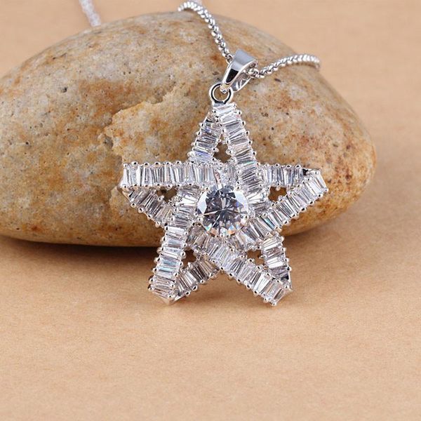 pendant necklaces 5 point star silver color women zircon chain fashion jewelry accessories collier sautoir long femme collar
pendant necklaces 5 point star silver color women zircon chain fashion jewelry accessories collier sautoir long femme collar
