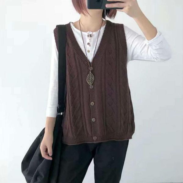women's vests 2021 women autumn winter casual sweater vest female single breasted sleeveless v-neck waistcoat lady loose stript knit gi, Black;white
women's vests 2021 women autumn winter casual sweater vest female single breasted sleeveless v-neck waistcoat lady loose stript knit gi, Black;white