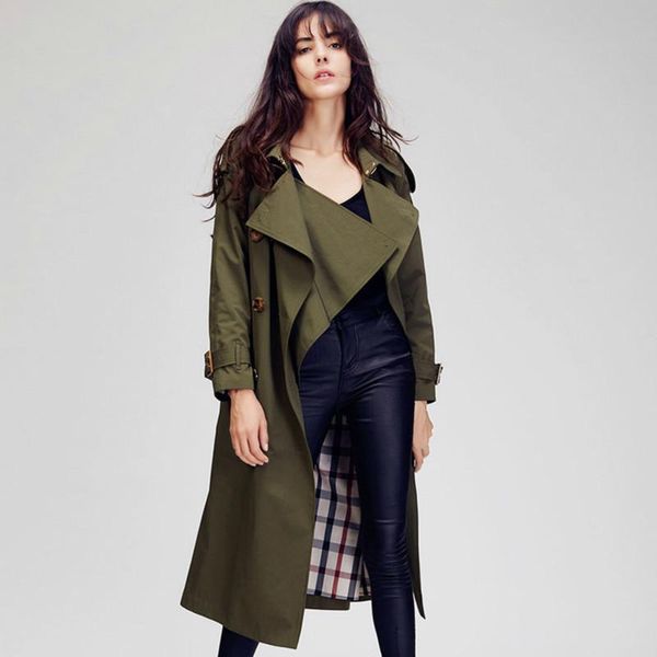 women's trench coats autumn fashion double-breasted coat british women windbreaker for, Tan;black
women's trench coats autumn fashion double-breasted coat british women windbreaker for, Tan;black