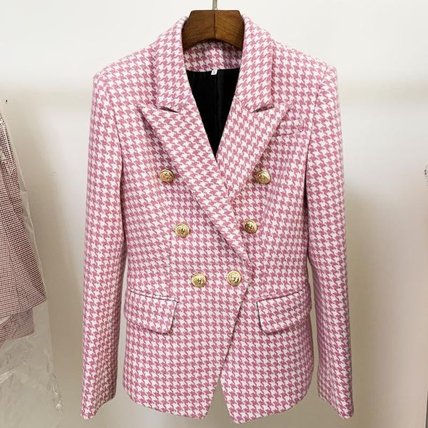 women's suits & blazers 2021 spring arrivals designer jacket women double breasted lion buttons wool tweed houndstooth pink plaid blaze, White;black
women's suits & blazers 2021 spring arrivals designer jacket women double breasted lion buttons wool tweed houndstooth pink plaid blaze, White;black