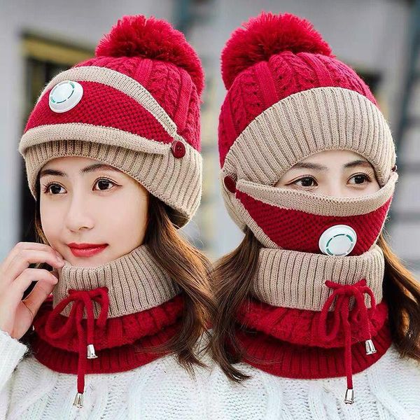 beanie/skull caps windproof hat winter women's mask for girls scarf thick warm knitted set 3pcs riding fashion hats, Blue;gray
beanie/skull caps windproof hat winter women's mask for girls scarf thick warm knitted set 3pcs riding fashion hats, Blue;gray