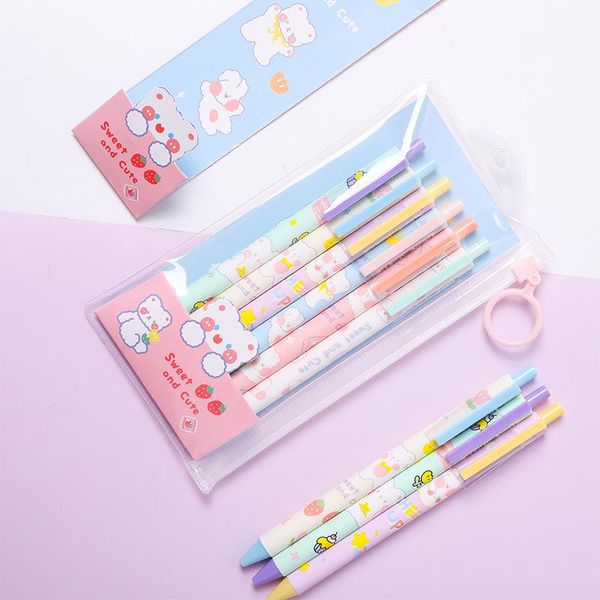 6pcs/set gel pen bear press type balck ink kawaii writing office supply stationery for student pens
6pcs/set gel pen bear press type balck ink kawaii writing office supply stationery for student pens
