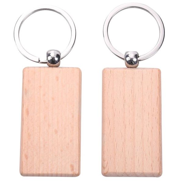 

hooks & rails 60pcs blank rectangle wooden key chain diy wood keychains tags can engrave gifts